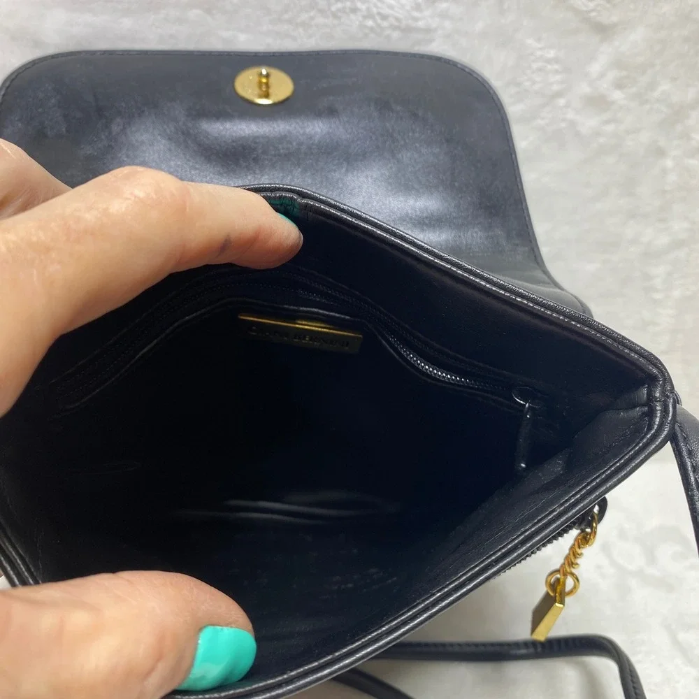 Giani Bernini Black Leather‎ Crossbody Bag Small Shoulder Purse Lovely